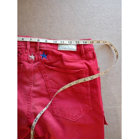 Robin's Red Label Jeans Men's Sz 31 Red New Biker Distressed Embroidered Stars - Picture 9 of 12